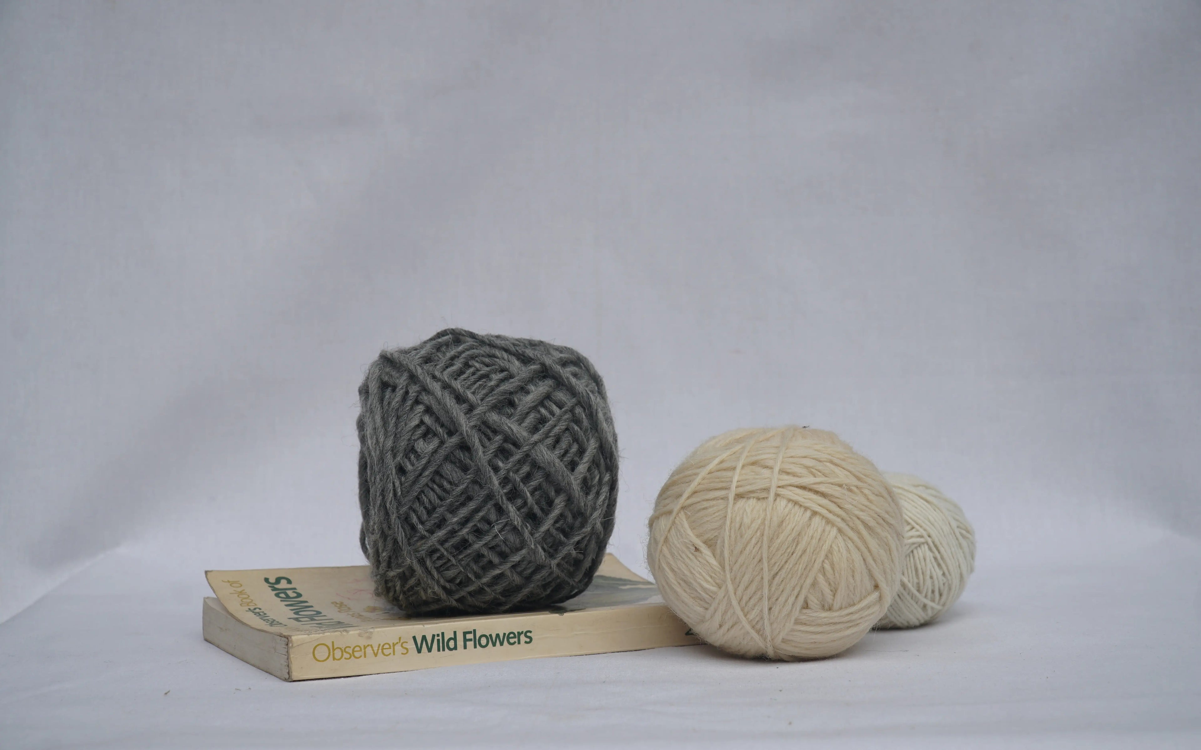 100% Indigenous Grey with Natural Black Wool yarn