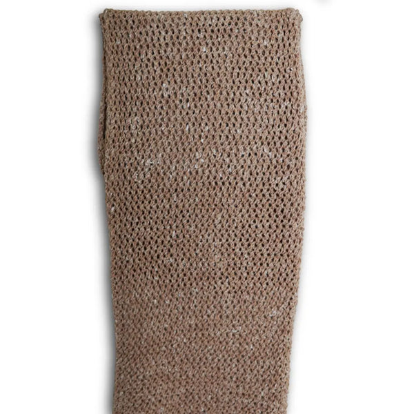 Brown knitted scarf on a white background