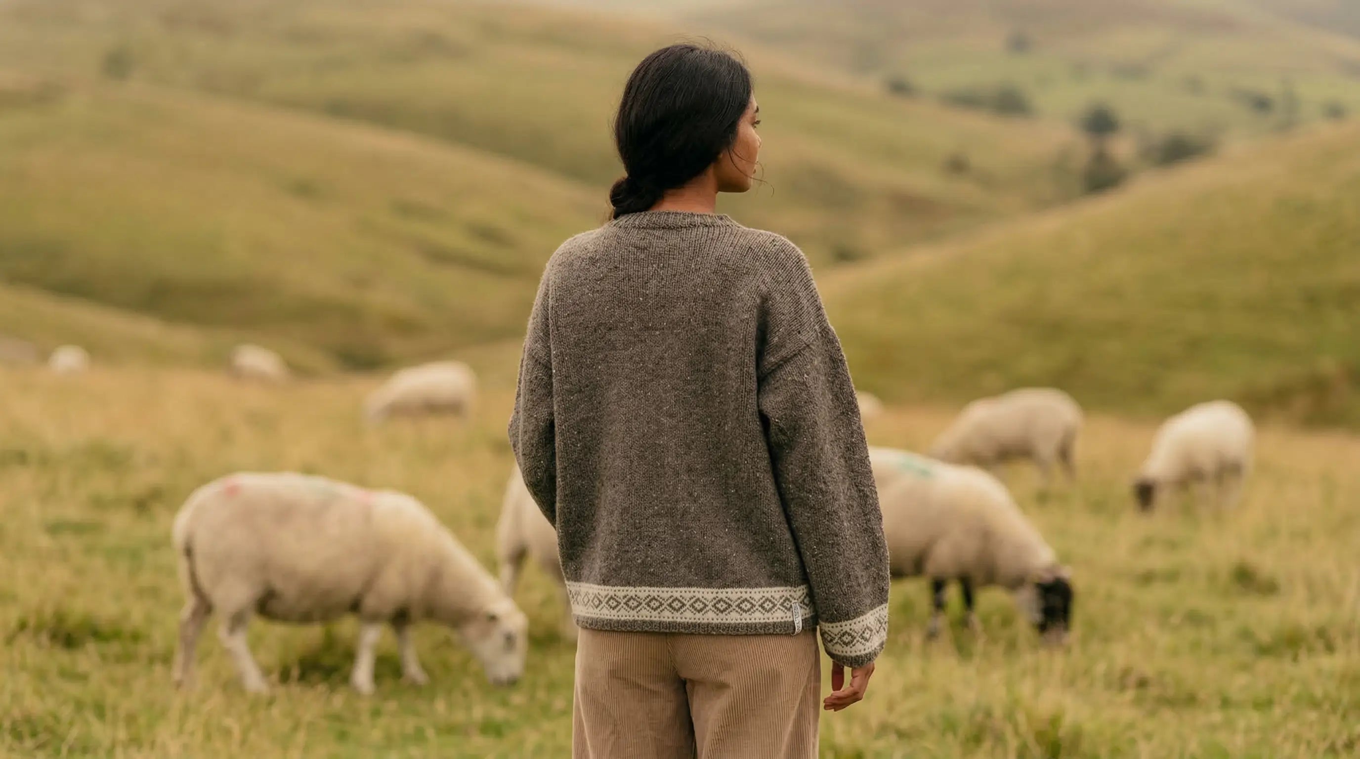 pure Himalayan wool sweater production
